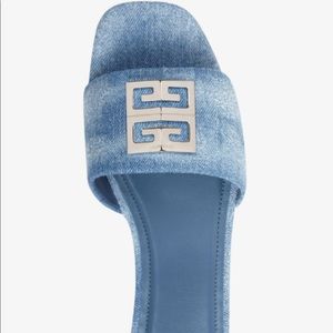 GIVENCHY 4G Mules in washed Denim *Brand New*